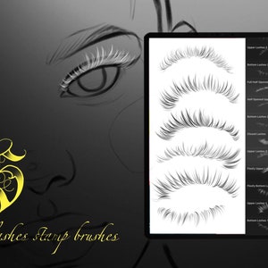 15 Eyelashes Digital stamp brushes for tattoo designing