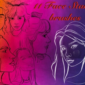 11 Face Digital stamp brushes for tattoo designing