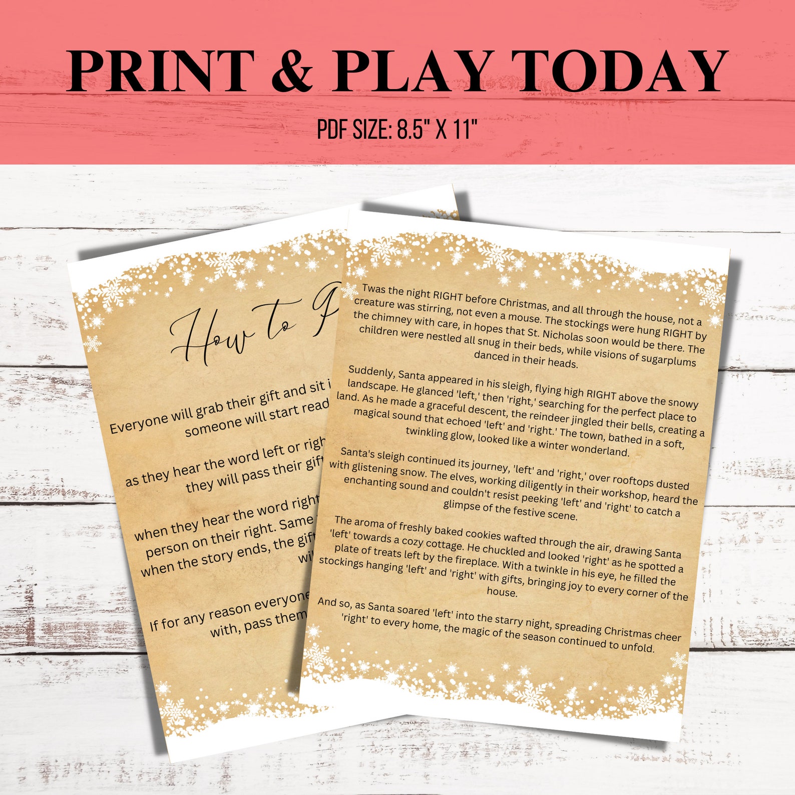 Left Right Christmas Game Printable Christmas Game for - Etsy