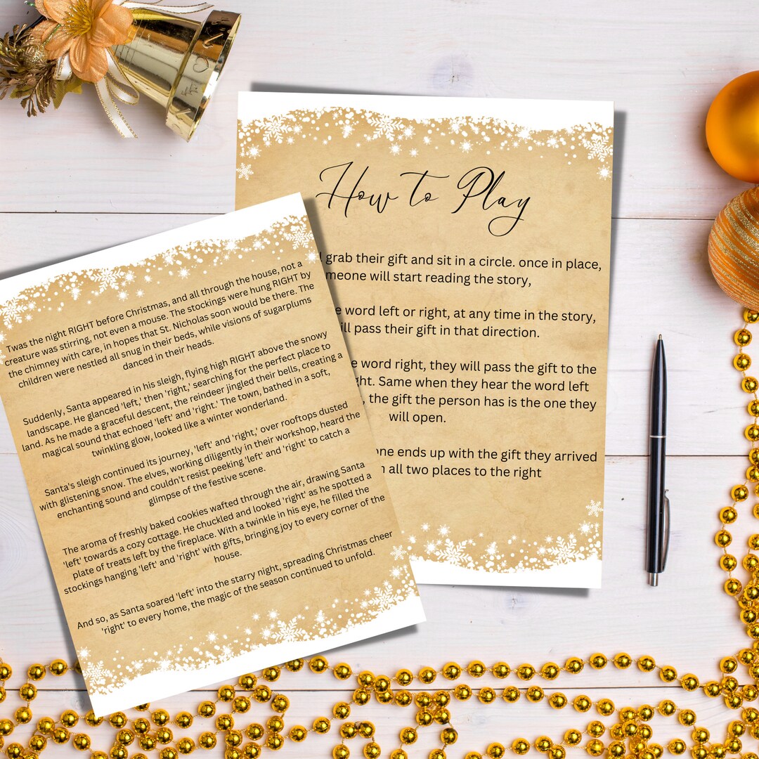 Left Right Christmas Game Printable Christmas Game for - Etsy