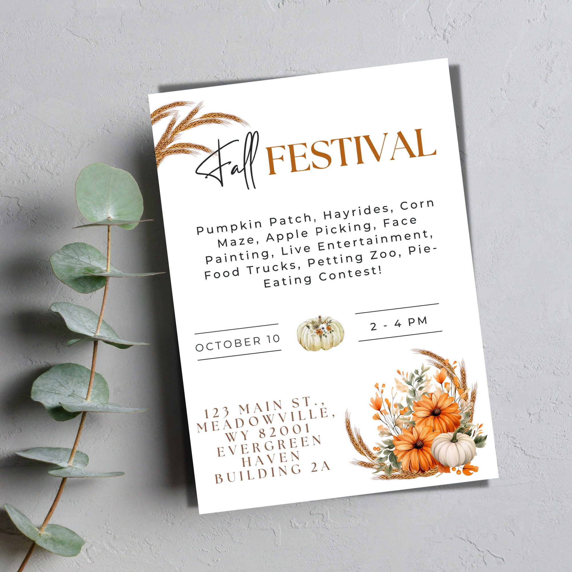 Editable Fall Festival Flyer Autumn Festival Harvest Fall - Etsy