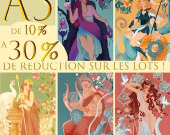 May include: A collage of six images featuring women in various poses and settings. The images are framed with a yellow border and text that reads "A 5 DE 10% A 30% DE REDUCCION SUR LES LOTS!"
