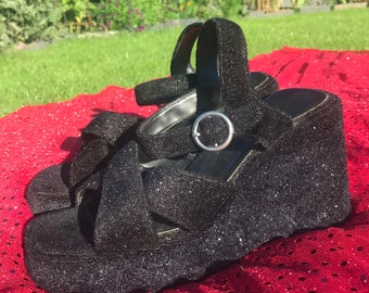 Vintage 90’s glittery chunky bratz style platform wedges