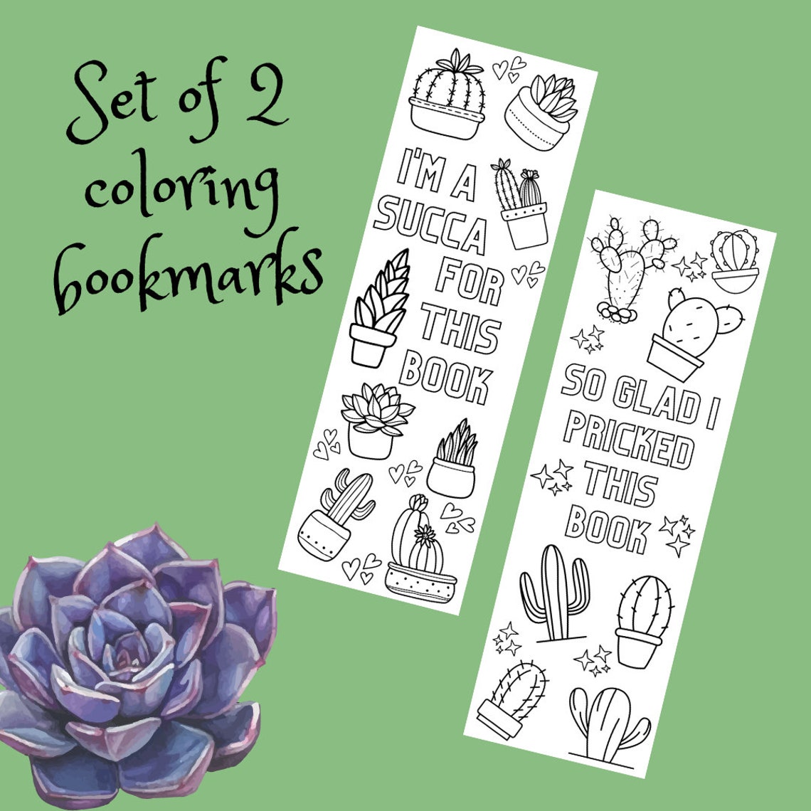 Printable Coloring Bookmarks Printable Bookmarks Etsy Canada