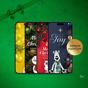 E-card animata personalizzata per le feste con messaggio vocale / Biglietto di auguri digitale di Natale personalizzato / Regalo di Natale dell'ultimo minuto / Biglietto di auguri virtuale