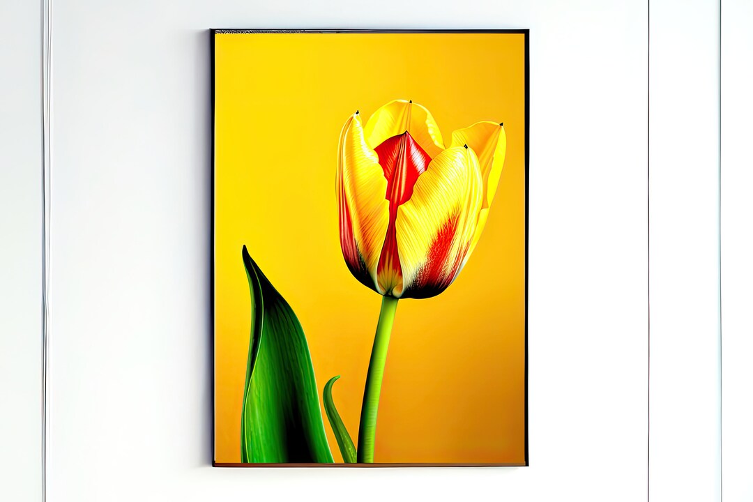 Red Yellow Tulip Wall Art Floral Art Decor Printable Wall Art Etsy