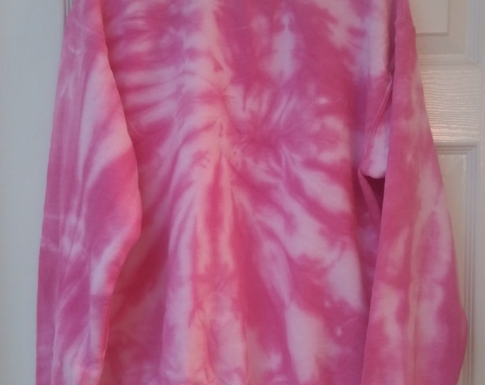 Featured listing image: New Tie-dye pullover crew neck sweatshirt/ Long sleeves sweatshirt/ Fuchsia color sweatshirt