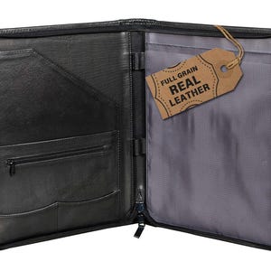 Handmade Real Leather Zipper Portfolio, A4 Size Organizer Folder, Leather Padfolio , Leather Document Case  A4 Business Portfolio Organiser