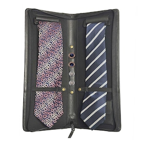 Leather tie case, Travel tie case, Mens tie case, Tie organizer storage, Tie accessories, Gift for Colleagues, Friends, Dads and Husbands