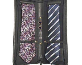 Leather Tie Case: Travel Tie Organizer for Men