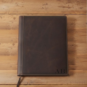 Personalized Leather Portfolio Padfolio: Corporate Document Holder Gift