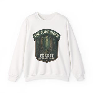 Vintage Forbidden Forest Crewneck: Cozy Fantasy National Park Tee