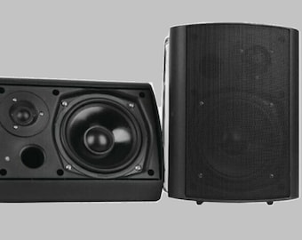 Vintage PDWR62BTBK 12.1in x 8.4in x 7.5in Wall Mount Waterproof Bluetooth Speakers DJ