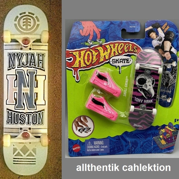 Vintage-Rare NYJAH Professional Complete Skateboard NOS + Pink Falcon Fingerboard