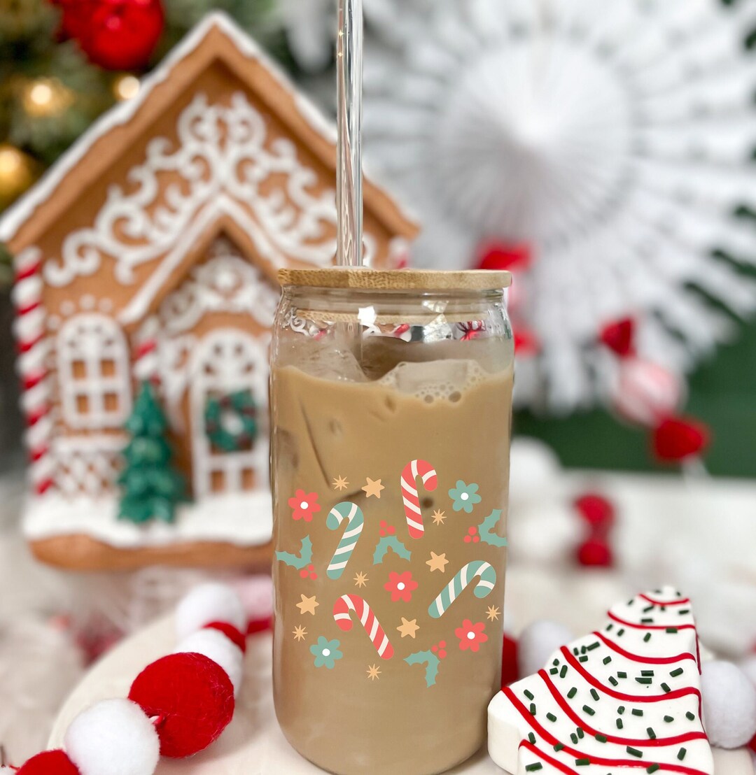 Candy Cane Iced Coffee Cup Etsy