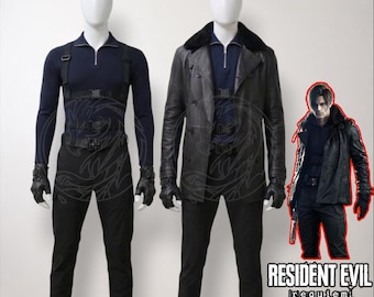 Leon S Kennedy RE9 Cosplay Costume Full Set – Resident Evil Requiem Jacket, Pants, Harness, Quarter Zip Comic Con
