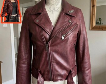 Claire Redfield Jacket Resident Evil Veronica Remake Leather Biker Jacket Women's Biohazard Cosplay Costume Code Veronica Maroon Moto Jacket
