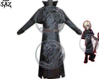 Identity V Grave Keeper Cosplay Coat Andrew Kreiss Leather Trench Coat Gothic Victorian Long Jacket Cape Costume Halloween Outfit Unisex