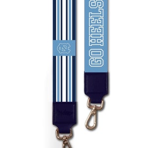 North Carolina, GO HEELS - Verstellbarer Geldbörsenriemen, lizenziert, vom Stadion zugelassen, gemustert, Abschlussgeschenk, Weihnachtsgeschenk, klare Tasche, UNC