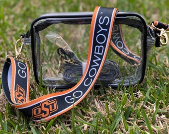Borsa trasparente con tracolla Oklahoma State / GO COWBOYS / Con licenza / Tela / Borsa / Giorno della partita / Stadio / Tracolla / Laurea / Ritorno a scuola