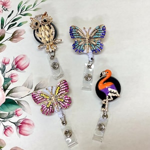 Retractable Rhinestone Badge Reel, Nurse ID Holder, RN Key Card, Nurse Badge Reel, Nurse, Medical, Reel, Sparkle Badge Reel, Valentines