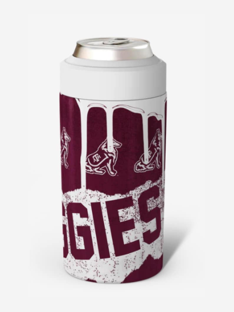 Texas AM Aggies Universal Buddy Can Cooler | NCAA Game Day Drinkware | Insulated Can & Bottle Cooler | Fan Gift image 2