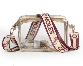 Florida State Purse with Strap, GO NOLES - Licensed, Canvas, Game Day, Stadium Approved, Graduation Gift, Back To School, Crossbody, FSU