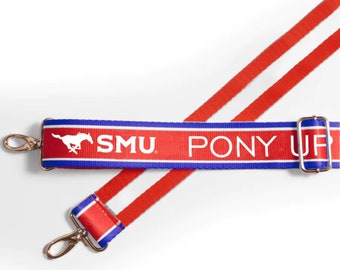 SMU - PONY UP, verstellbarer Geldbörsenriemen, lizenziert, gemustert, vom Stadion zugelassen, Staffelung, Weihnachten, Geschenk, Schulanfang, Tailgate