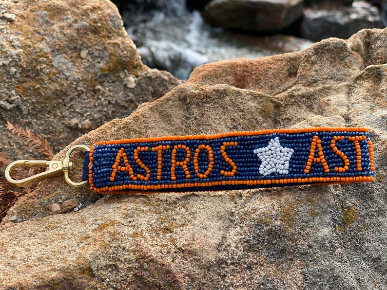 Beaded Wristlet Keychain Strap Purse MLB Gameday Astros Etsy