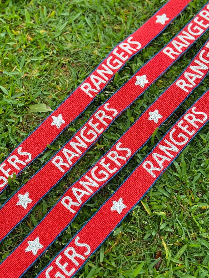 Renges Ribbon Texas Rangers Handmade Beaded Purse Strap, Clear Bag, Crossbody ...