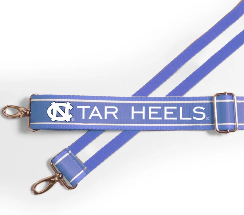 UNC TAR HEELS - Adjustable Purse Strap, Licensed, Stadium Approved, Canvas, Graduation Gift, Back To School, Tailgating, North Carolina image 1