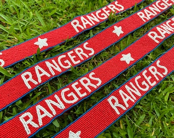 Texas Rangers handgemaakte portemonnee met kralen, doorzichtige tas, crossbody, schouder, stadion goedgekeurd, Game Day, bumperkleven, afstudeercadeau