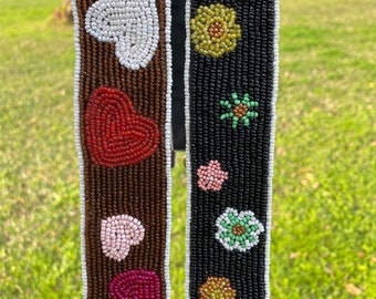 Beaded Strap for Clear Purse, Handmade, College bag, Stadium Purse, Crossbody, Heart Strap, Flower Strap, Graduation, Valentines