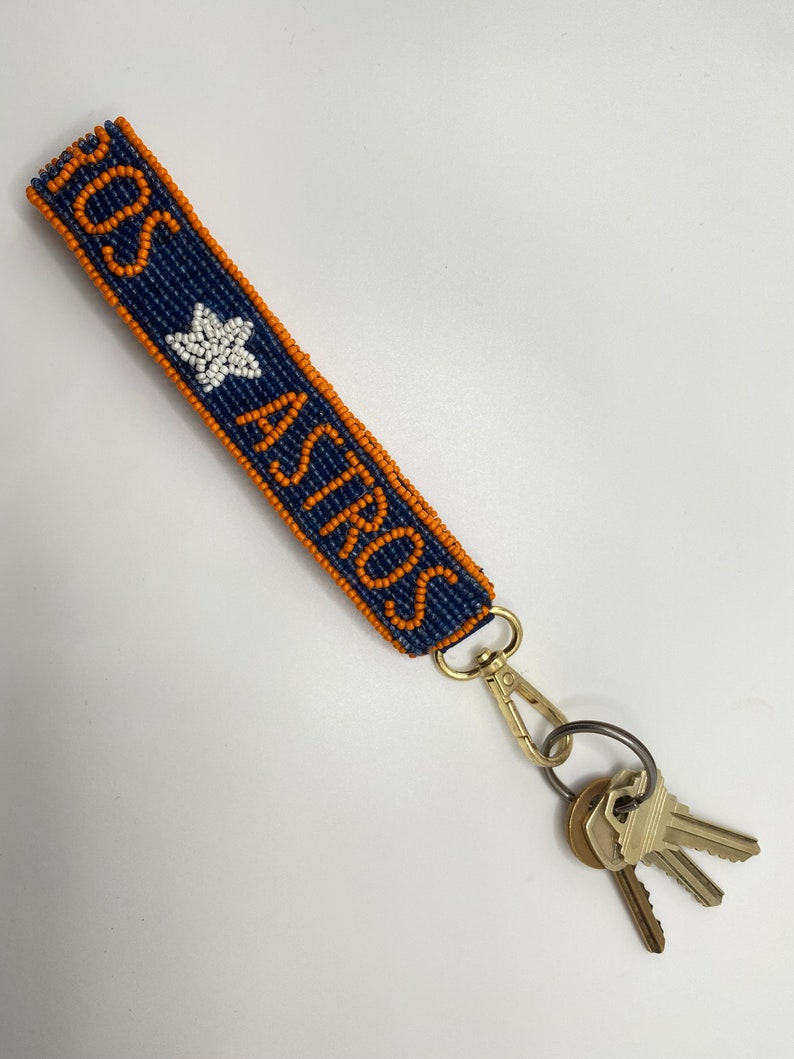 Beaded Wristlet Keychain Strap Purse MLB Gameday Astros Etsy