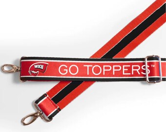Western Kentucky GO TOPPERS, Adjustable Purse Strap, Officially Licensed, Stadium Approved, Patterned, Graduation Gift, Back to School, WKU