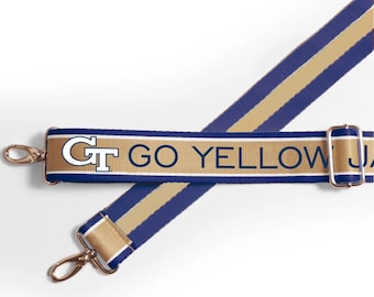 Georgia Tech GO GELBE JACKEN - Verstellbarer Riemen, lizenziert, gemustert, vom Stadion zugelassen, Abschlussfeier, Schulanfang, klare Tasche, Tailgating