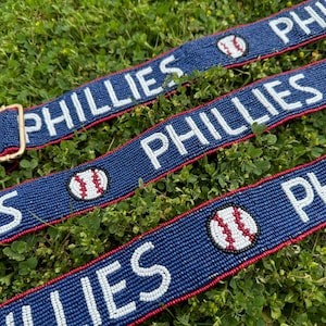 Philadelphia PHILLIES, ręcznie robiony koralikowy pasek do torebki, przezroczysta torba, crossbody, na ramię, zatwierdzona na stadionie, dzień meczu, prezent na ukończenie szkoły, impreza tailgatingowa