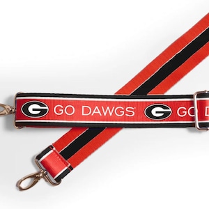 Georgia GO DAWGS - Adjustable Purse Strap, Licensed, Stadium Approved, Game Day, Graduation Gift, Back to School, Clear Bag, Crossbody