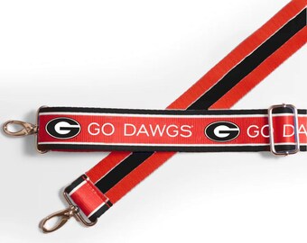 Georgia GO DAWGS - Adjustable Purse Strap, Licensed, Stadium Approved, Game Day, Graduation Gift, Back to School, Clear Bag, Crossbody