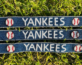 NY Yankees Beaded Purse Strap, Clear Bag Strap, Crossbody, Shoulder, Stadium Approved, Game Day, MLB, Tailgating, Graduation, Valentines