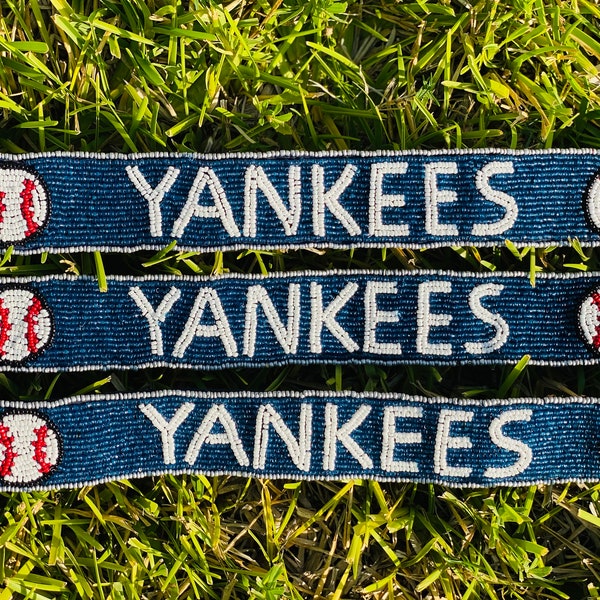 NY Yankees Beaded Purse Strap, Clear Bag Strap, Crossbody, Shoulder, Stadium Approved, Game Day, MLB, Tailgating, Graduation, Valentines