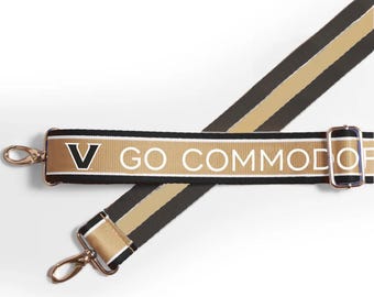 Vanderbilt GO COMMODORES - Adjustable Strap, Licensed, Patterned, Stadium Approved, Graduation, Back to School, Clear Bag, Tailgating, Gift