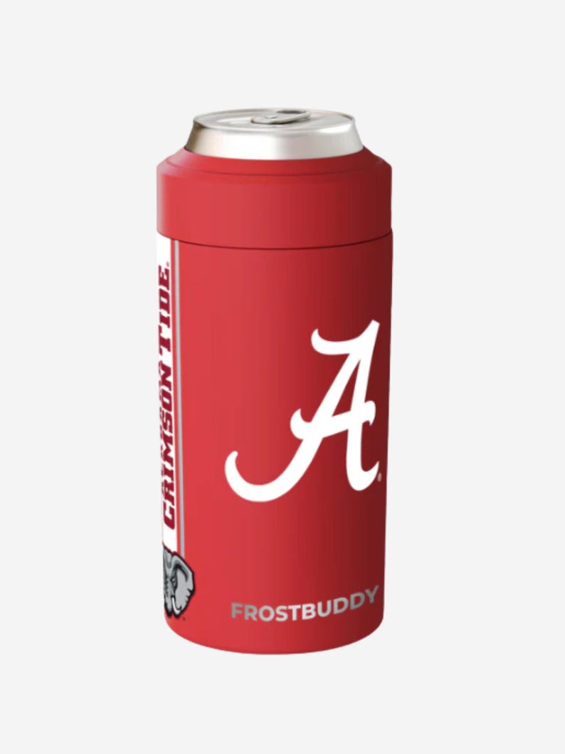 Enfriador de latas universal de Alabama Crimson Tide / Artículos para beber para el día del partido de la NCAA / Enfriador de latas y botellas con aislamiento / Regalo para fanáticos imagen 5