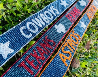 Astros, Cowboys, Texans, Handmade Beaded Purse Strap, Clear Bag, Crossbody, Shoulder, Stadium Approved, Game Day, Tailgating, Christmas