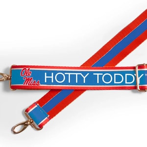 Ole Miss HOTTY TODDY - Adjustable Purse Strap, Licensed, Patterned, Stadium Approved, Graduation Gift, Clear Bag, Tailgating, Back to School