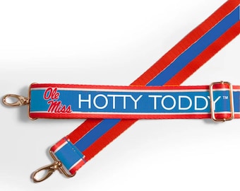Ole Miss HOTTY TODDY - Adjustable Purse Strap, Licensed, Patterned, Stadium Approved, Graduation Gift, Clear Bag, Tailgating, Back to School