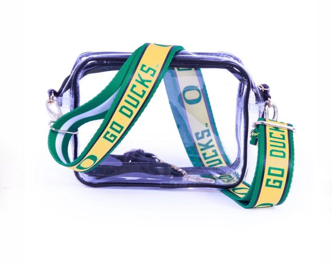 Oregon Ducks Clear Purse With Strap / GO DUCKS -licensed, Purse, Game