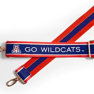 Arizona GO WILDCATS - Adjustable Purse Strap, Officially Licensed, Stadium Approved, Patterned, Graduation Gift, Back to School, Canvas