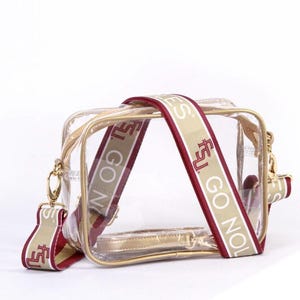 Florida State Purse with Strap, GO NOLES - Licensed, Canvas, Game Day, Stadium Approved, Graduation Gift, Back To School, Crossbody, FSU