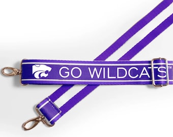 Kansas State GO WILDCATS - Verstelbare tasriem, officieel gelicentieerd, stadiongoedgekeurd, patroon, wedstrijddag, afstudeercadeau, crossbody